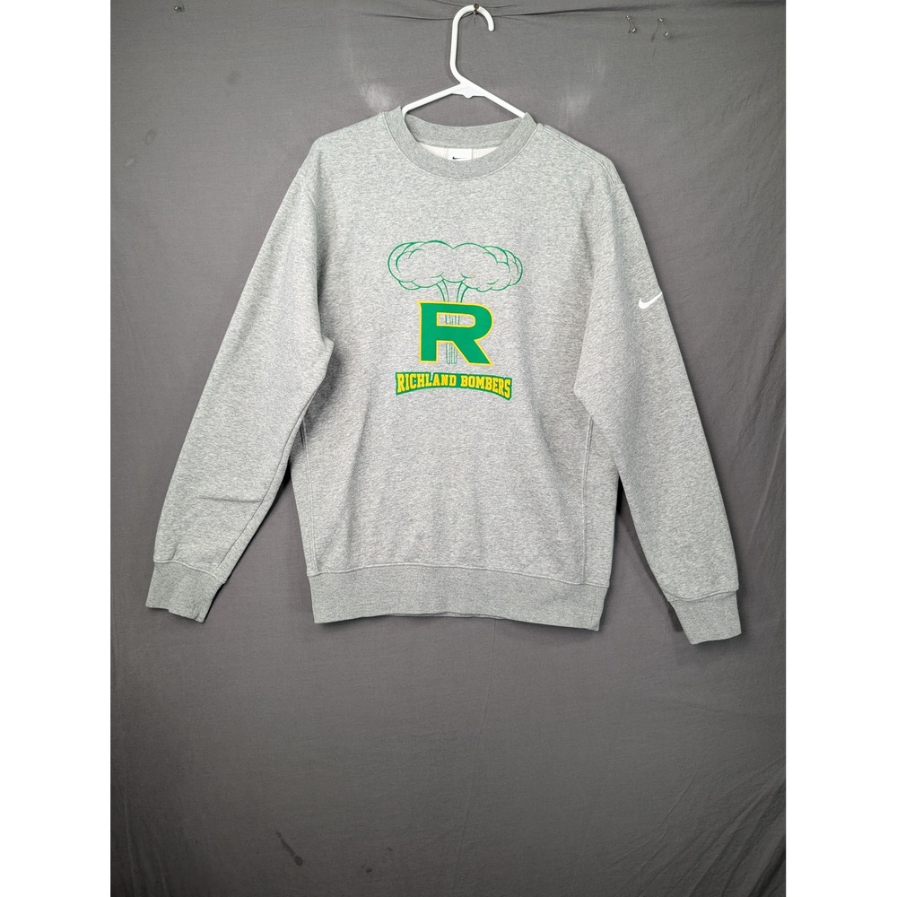 Nike Richland Bombers Gray Crewneck Sweatshirt FD9863-063 Mens Small